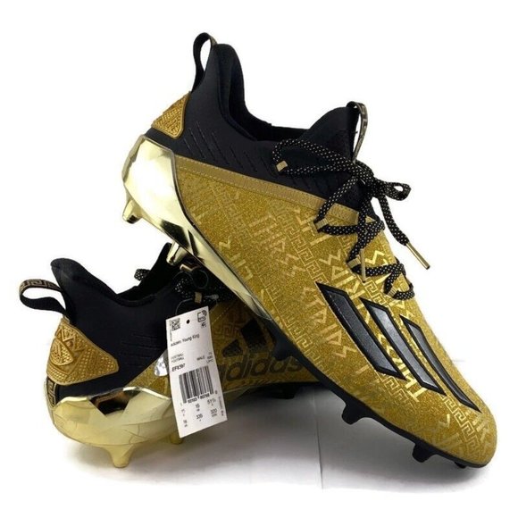 Size 10 Adidas Adizero Young King New Reign Gold/Black Football Cleats NEW READ Men main image 4